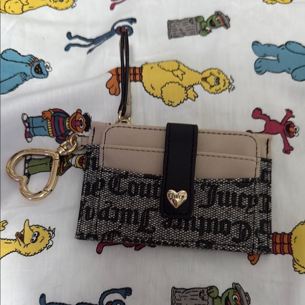 Juicy Couture Black and Cream Card Holder